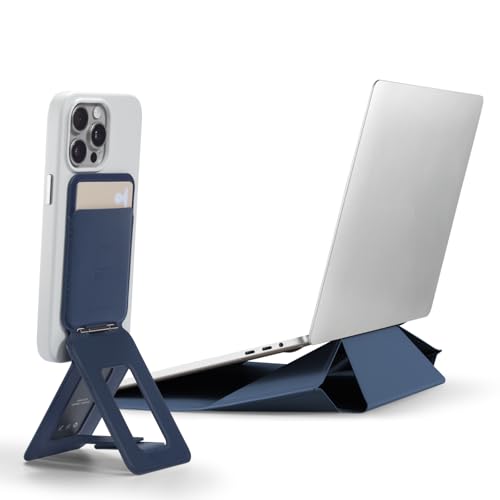MOFT Laptop Sleeve Bag for 13"-14" Deep Blue & Phone Tripod Stand, MagSafe Wallet Tripod Stand, NFC-Supported Phone Wallet Navy Blue