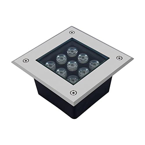 VSHENG Foco Empotrable Al Aire Libre Luz Subterránea Cuadrada IP66 Impermeable LED Lámpara Empotrable En El Suelo AC85-265V para El Patio Cubierta Césped Patio Jardín Lámpara De Paisaje(Yellow,15W)