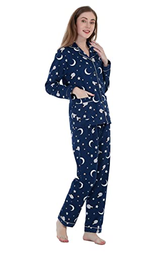 GLOBAL Flannel Pajamas for Women 2-Piece Comfy and Cozy Flannel Pj Set Cotton Loungwear4