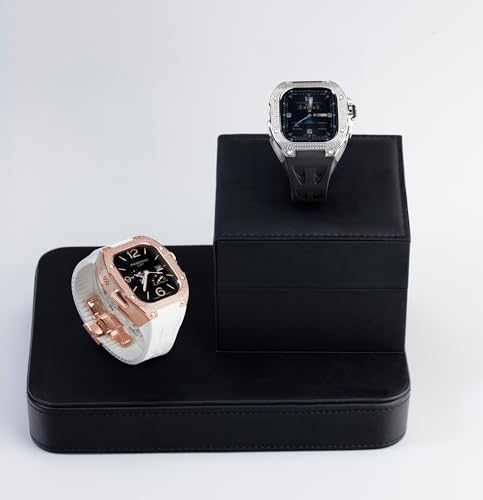 Romluous Ultra 2 49mm for Apple Watch Diamond Case Soft Rubber Band Stainless Steel Buckle Accessories for Iwatch Mod Kit Set Accessories Men and Women(Orange)