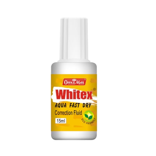 Image of Soni Officemate Whitex Correction Fluid 15ml Pack of 12 | Instant Drying & Smooth Application | Eco-Friendly with High Coverage | for Office, School & Home