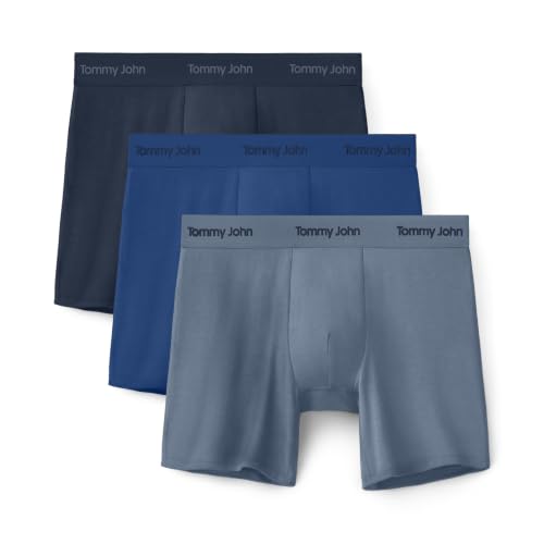 Image of Tommy John Men's Luxe Modal 6 inch Mid-Length Boxer Brief Underwear 3-Pack | 3 Pack, Stay-Put Waistband, Luxury Soft, Machine Wash, Contour Pouch for Comfort and Control, Tagless, Stretch Style