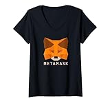 Womens MetaMask Fox - Secure Crypto Wallet, Altcoin Token Exchange V-Neck T-Shirt