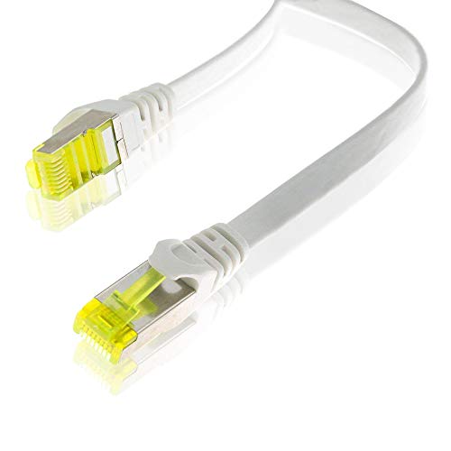 ADWITS 3m Cable Ethernet | Cable Cat 7 Apantallamiento U FTP PiMF con Conector RJ45 | Cable de Conexión | 10000Mbit s | 10 Gigabit, 600MHz | Punto de Acceso Switch Router Modem - Blanco