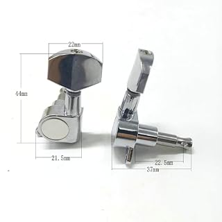 Pioli Accordage pour Cordes Guitare, 3R 3L Pelle Guitare Boutons Mécaniques Accordeur avec Manchons et Vis, pour Guitare Électrique ou Acoustique (Argent) – Image 2