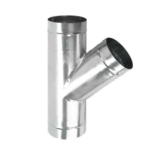4 Inch Duct Splitter 3 Way Duct Hose Connector 45 Degree Y Shaped Exhaust Fan Dryer Vent Hose Metal Bathroom Ventilation Vent Duct Splitter Tool (Silver)