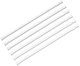 6Pcs Spring Tension Rods Adjustable 28 to 48 inch Tension Curtain Rods No Drilling Expandable Spring Loaded Curtain Rod,Suitable for Doors and Windows 28 to 46 inch, White