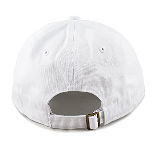 The Hat Depot Kids Washed Low Profile Cotton And Denim Plain Baseball Cap Hat (2-5 Yrs, White) #TOP2