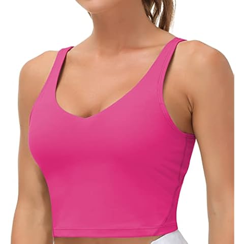 Women’s Longline Sports Bra Wirefree Padded Medium Support Yoga Bras Gym Running Workout Tank Tops Cover