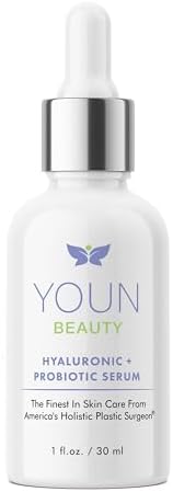 YOUN Beauty Hyaluronic + Probiotic Face Serum by Dr. Anthony Youn, 30 ML – For Intense Hydration, Radiance Boost, & Skin Renewal – Contains Plant-Based Hyaluronic Acid, Yogurt Extract, Vitamins C & E