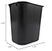 Rubbermaid Commercial Products Deskside Wastebasket/Trash Can, 3.25-Gallon/13-Quart, Black, Plastic, for Bedroom/Bathroom/Office, Fits Under Desk/Sink/Cabinet, Pack of 12