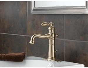 Miniatura 2 de Delta Faucet Grifo de baño victoriano de un solo agujero, grifo de baño de una sola manija cromado, grifo de lavabo de baño, montaje de drenaje de