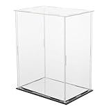 NUOLUX アクリル製防塵モデルディスプレイケース ミラーベース付き コレクション収納用 透明キューブ型 展示フィギュア保護ボックス