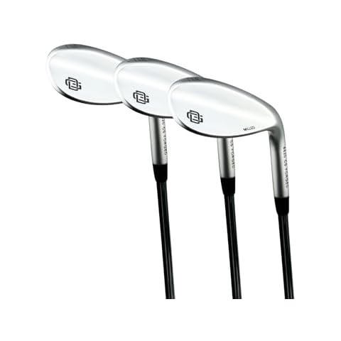 Detroit Golf Co. Premium Forged Men's Golf Wedge Milled Face - 52, 56, 60 Degree - Milled Face - 3 Club Set Cover