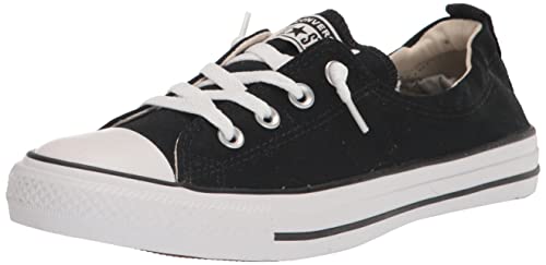 Converse Women's Low-Top Sneakers, Black Black 001, 6.5