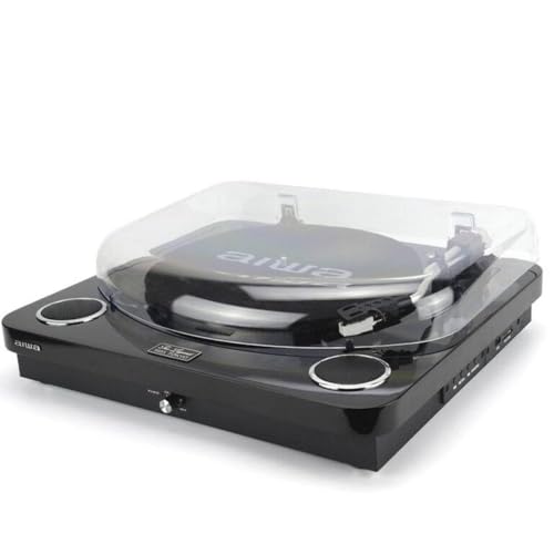 Tocadiscos AIWA de 3 velocidades con Bluetooth 5.4 y altavoces integrados para un sonido limpio 4