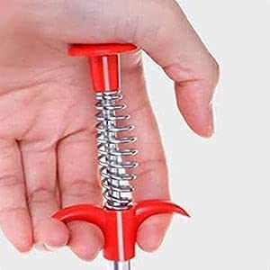 RIDHMIN Stainless Steel Hair Catching Claw Drain Sewer Cleaner Spring Wire Sink Pipe Dredge Cleaning Stick Drain Plunger Unblocked Kitchen Bath Basin Hair Remover Tool (160cm)