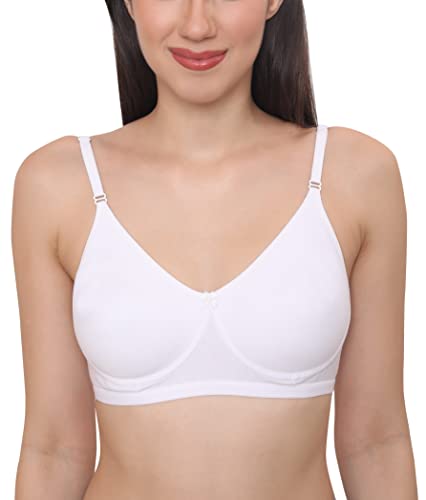Image of GLAMORAS Women's Soft Poly Cotton Non Padded Wirefree Everyday T-Shirt Bra with Adjustable Straps | Seamless Cups Full Coverage Bra for Women Daily Use | Size 32-40, B, C & D Cup