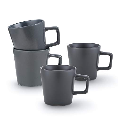 Image of Stone Lain Stoneware Coupe - Celina Mugs Set, 4-Piece, Grey Matte