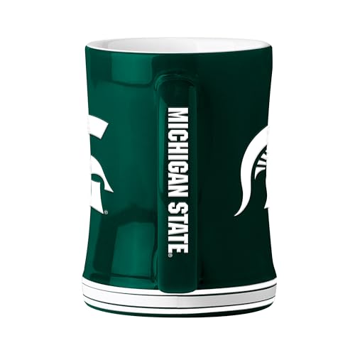 Image of Logo Brands NCAA Michigan State Spartans 14oz Relief Coffee Mug - Officially Licensed Mug, Sculpted 3D Logo and Team Colors - Comfortable Handle and Glossy Finish for College Sports Fans