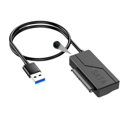 HCUSR Cable adaptador USB 3.0 a SATA para disco duro SSD de 2,5/3,5' con conector de alimentación CC, 5 Gbps, Plug & Play, soporta hasta 16 TB, convertidor universal de disco duro (diseño rectangular)