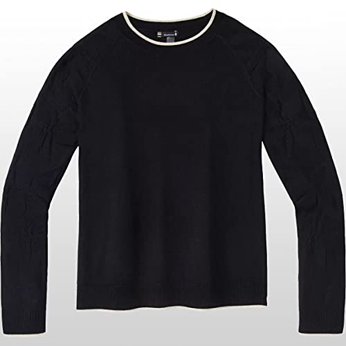 Smartwool Women's Edgewood Merino Wool Crew Sweater - Fall & Winter Top For Hiking, Walking, Office Work, Social Events & Casual Adventures - Moisture-Wicking, Odor-Resistant - S, Black #TOP2