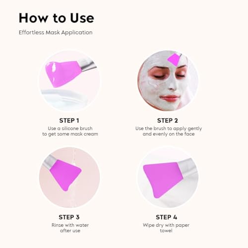 Image of Gleva Silicone Face Brush Beauty Tool, Facial Mud Applicator, Makeup Brushes Set Eye Cosmetics Blush Brush for Powder for Girl & Women (Yellow)