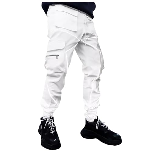 Pantalon cargo baggy homme coton droit tactique militaire avec poches