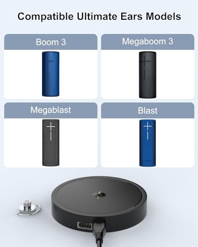 FGIEU Charging Dock Compatible with Ultimate Ears Boom 3, MEGABOOM 3, Blast & MEGABLAST Portable Waterproof Wireless Bluetooth Speaker. (Black)