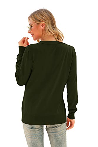 Image of VIISHOW Women Long Sleeve Button Down V Neck Lightweight Basic Knit Sweater Cardigan