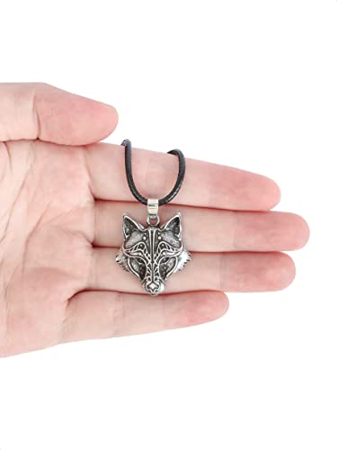 HAQUIL Wolf Necklace, Viking Wolf Head Pendant, Animal Totem Jewelry Gift for Men and Women2