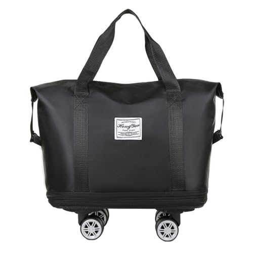 Folding Luggage Bag Expandable Rolling Duffle Pack With Wheel Cloth Clot Dry-Wet Separation Large Capacity Weekends Bag Luggage Bag With Wheels