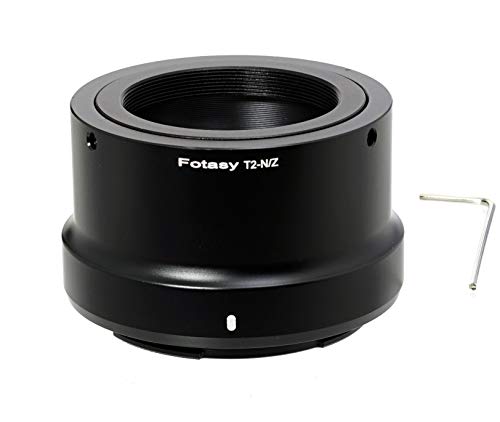 Fotasy Adjustable T Mount Lens to Nikon Z Mount Adapter, T2 Nikon Z Mount Adapter, T2 Z Mount, T2 Nikon Z Adapter fits T / T2 Lense & Nikon Z Mirrorless Camera Z5 Z50 Z6 Z7 Z6 II Z7 II