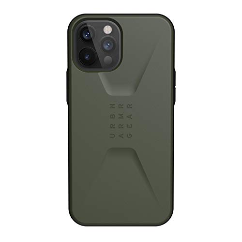 URBAN ARMOR GEAR UAG Designed for iPhone 12 Pro Max Case [6.7-inch Screen] Sleek Ultra-Thin Shock-Absorbent Civilian Protective Cover, Olive