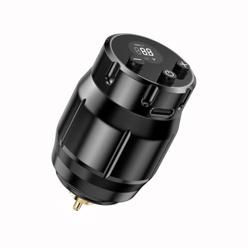LIUMATE Fuente de Alimentación para Tatuajes Inalámbrica 1500mAh batería del tatuaje con Pantalla Digital LED para Bolígrafo Máquina de Tatuar conector RCA