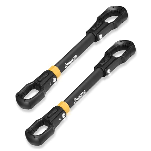 BUNKER INDUST 2 PCS E Bike Adapter Bar Fits Up to 100lbs for E Bike Rack, Adjustable Aluminum Bike Crossbar with Rubber Hooks, Adapt Diverse Bike Frames, Women's BMX & Non-Standard Frames