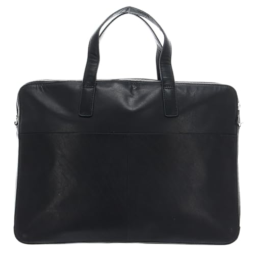 Maletín de cuero SADDLER para portátil con compartimento Williston negro 3