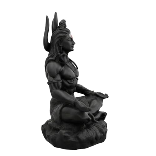 Image of VAMA Siddh Mahadev Murti | Shiva Idol for Car Dashboard, 8.89 Cm Height, Black, 3D Printed, UV Resin | Shiv Murti | Lord Shiva Idols for Car Dashboard, Home, Mandir or Gift | Adiyogi Statue for Car