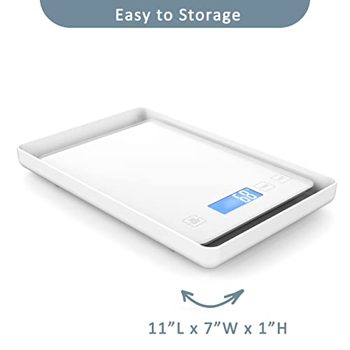 Newborn Pet Scale For Puppy And Kitten, Pet Scale With Detachable Tray For Dog Whelping Nursing, Weigh Pets Baby In Grams, 33Lbs (±0.03Oz), Size 11"X 9" Inch (White) #TOP4