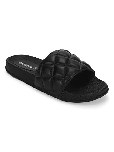 Truffle Collection Women’s ST-1038 Black PU Sliders