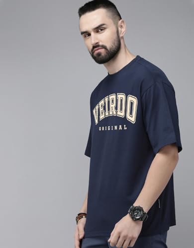 Veirdo® Pure Cotton Green, Royal Blue, Red, Navy Blue & Swan White Oversized Fit Originals Typographic Printed Half Sleeve T-Shirt for Men & Boys (Available in Sizes S to 2XL)