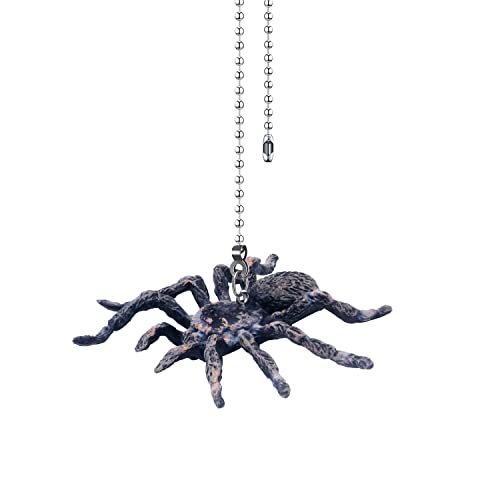 Image of Spider Ceiling Fan Pull Chain,12in Halloween Fan String Pulls Charm Extension Decorative,3mm Diameter Beaded Fan Light Pull Chains Extender Ornaments with Connector for Kid Room