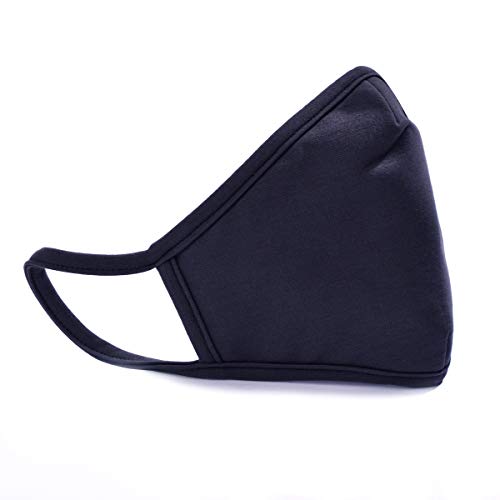 Fashion Protective Face Mask Dust Cotton Mouth Washable Reusable Mask with Replacement Filter Pocket, Made in Korea (4 Packs) (Navy)