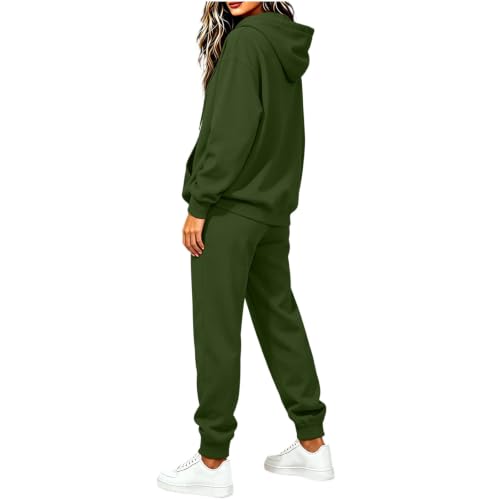 Sweatsuits Women 2 Piece Outfit Hoodie Elastic Jogger Pants Casual Fall - image 6