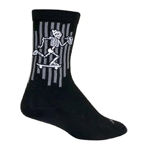 SockGuy Unisex Hip Bones 6in Crew Athletic Cycling/Running Socks