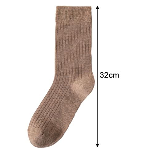 Classic Solid Color Socks Men 1 Pair Business Retro Mid-tube Design High Elasticity Breathable4