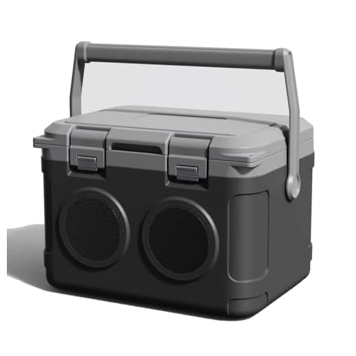 GETUHAND Camp Cooler with Bluetooth Speaker 22 Quart，48 Hours Ice Retention, Portable Handle, Outdoor Camping Cooler for BBQs, Beach, Hiking Black