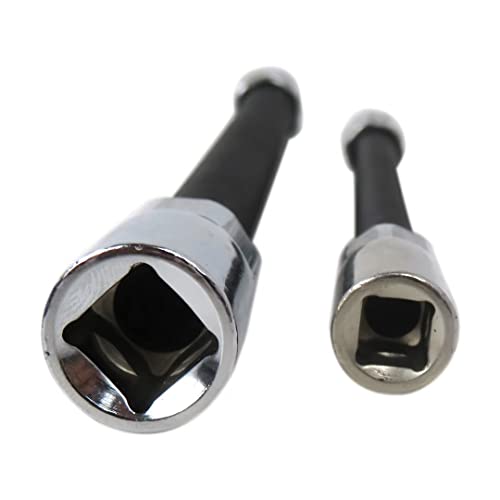 2Pc Flexible Socket Extension Socket 6" Long 1/4" And 8" Long 3/8" Drive Flexible Socket Extension Rod Adapter Metal Shaft Adapter Ratchet Wrench Spring Extension Rod #TOP2
