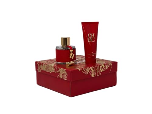 Carolina Herrera CH Kit Feminino, Perfume 100ml + Loção Corporal + Miniatura 10ml, Edição Especial