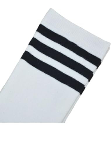 Image of Women's Knee High Athletic Socks Casual Stripes Tube Socks Outdoor Sport Socks